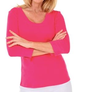 Scoop Neck T-shirt 3/4 sleeve